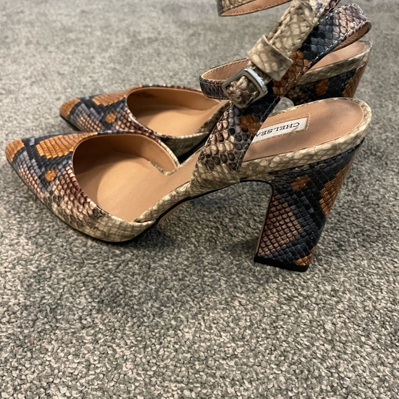 Chelsea & Violet Python Print Heels - Picture 2 of 3